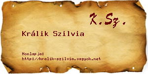 Králik Szilvia névjegykártya