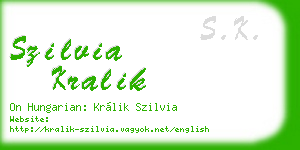 szilvia kralik business card