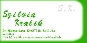 szilvia kralik business card